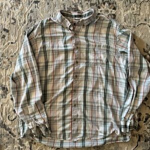 Men’s Eddie Bauer Plaid Long Sleeve Button Down Shirt Classic Fit 2XLT (T2XL)